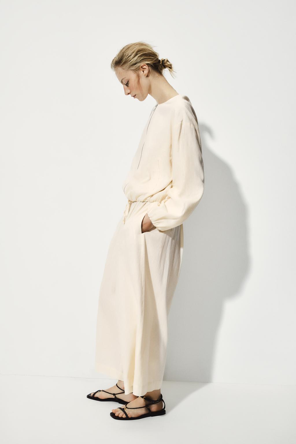 LINEN BLEND BOMBER JACKET