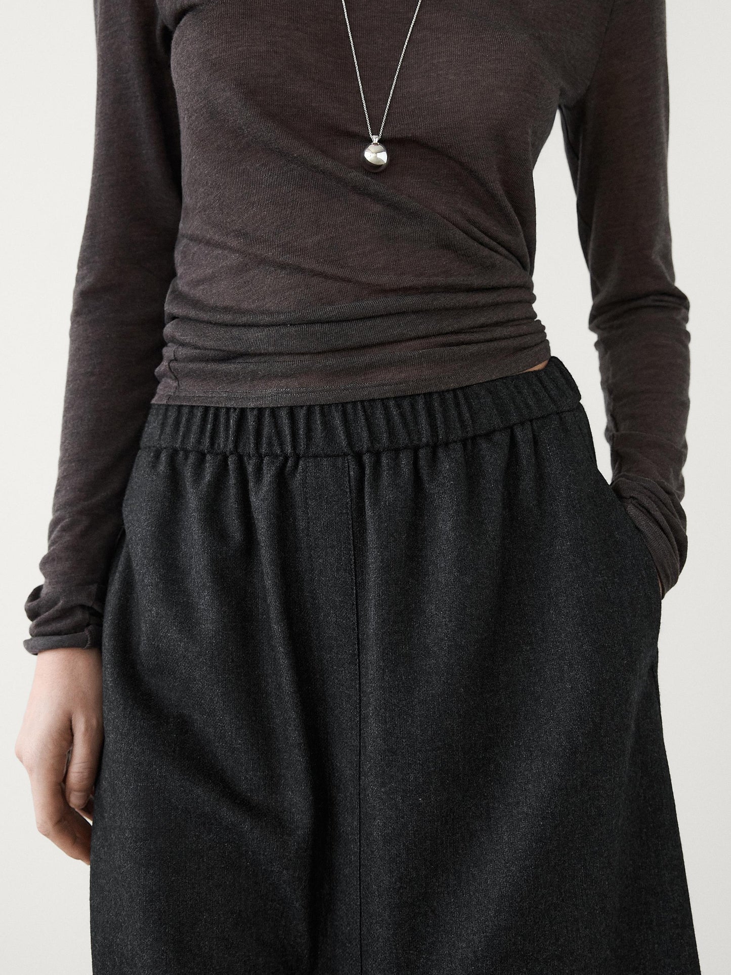 JUPE MIDI EN FLANELLE