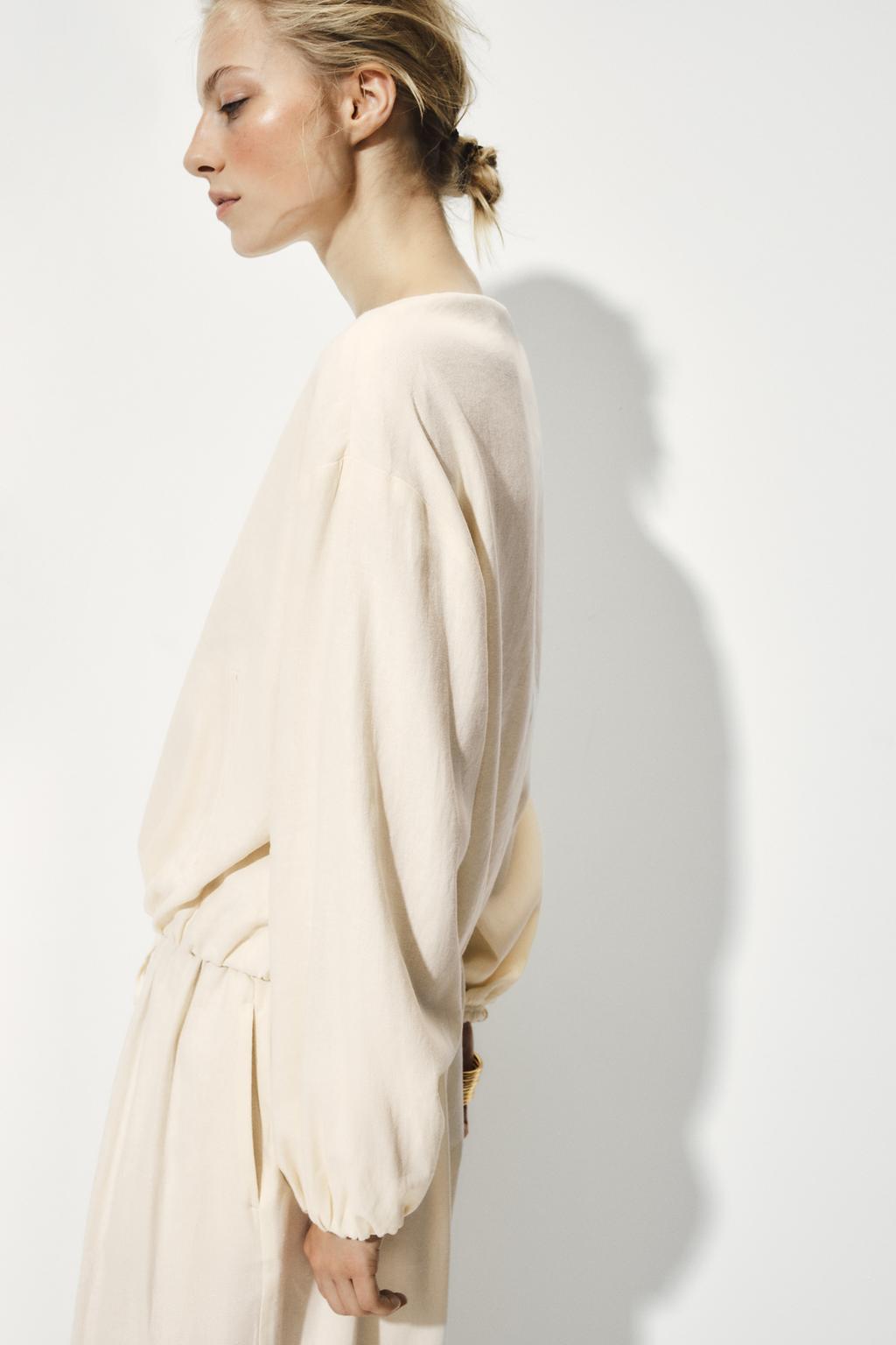 LINEN BLEND BOMBER JACKET