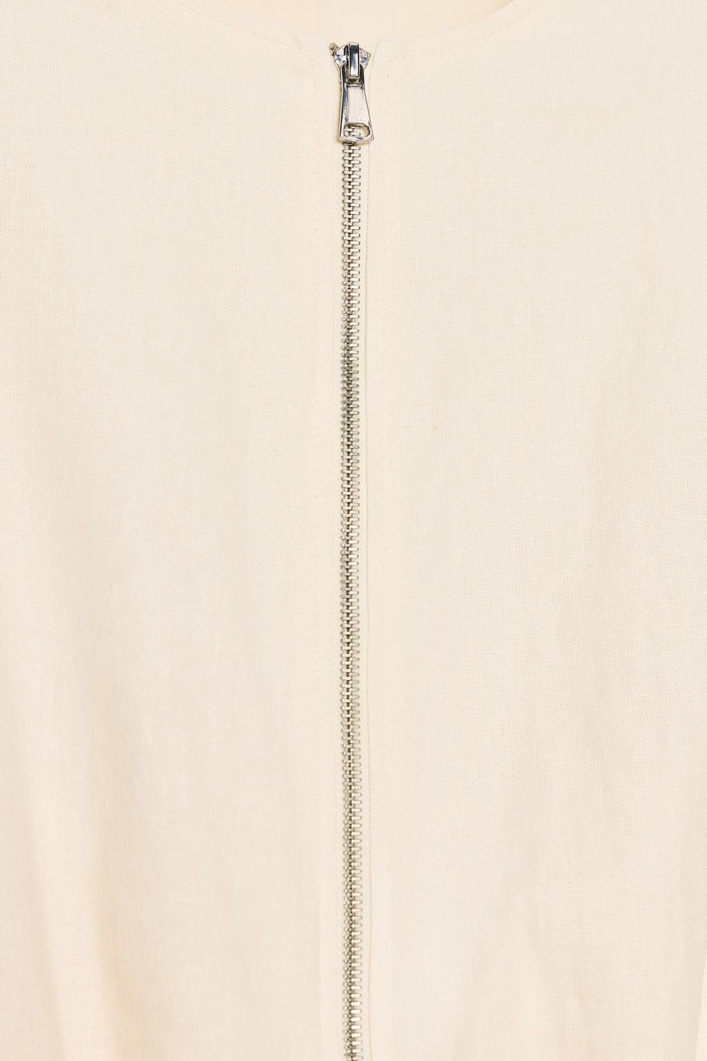 LINEN BLEND BOMBER JACKET