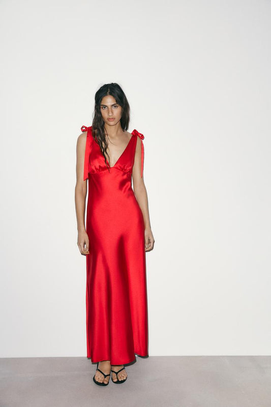 LONG SATIN DRESS