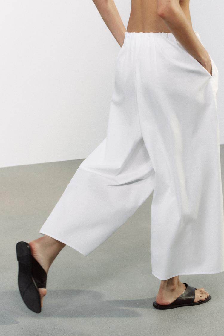 ENSEMBLE CHEMISE COURTE EN POPELINE | PANTALON STYLE JUPE-CULOTTE