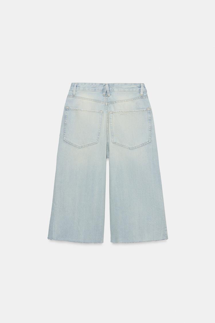 BERMUDA JORTS DENIM TRF DÉCHIRURES TAILLE MOYENNE