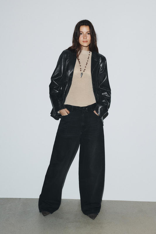 JEAN À CEINTURE PLIÉE TRF TAILLE MOYENNE