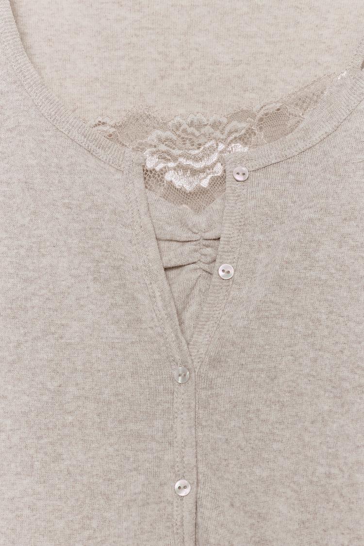 VESTE BIMATIÈRE TOP DENTELLE