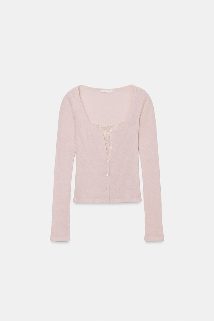 VESTE BIMATIÈRE TOP DENTELLE