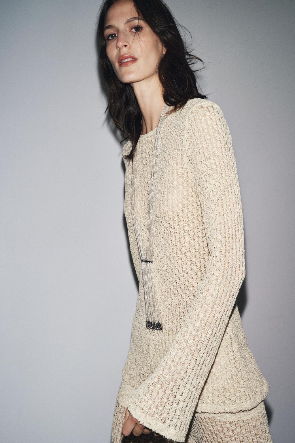 ENSEMBLE TOP TUNIQUE FIL MÉTALLISÉ | PANTALON FIL MÉTALLISÉ