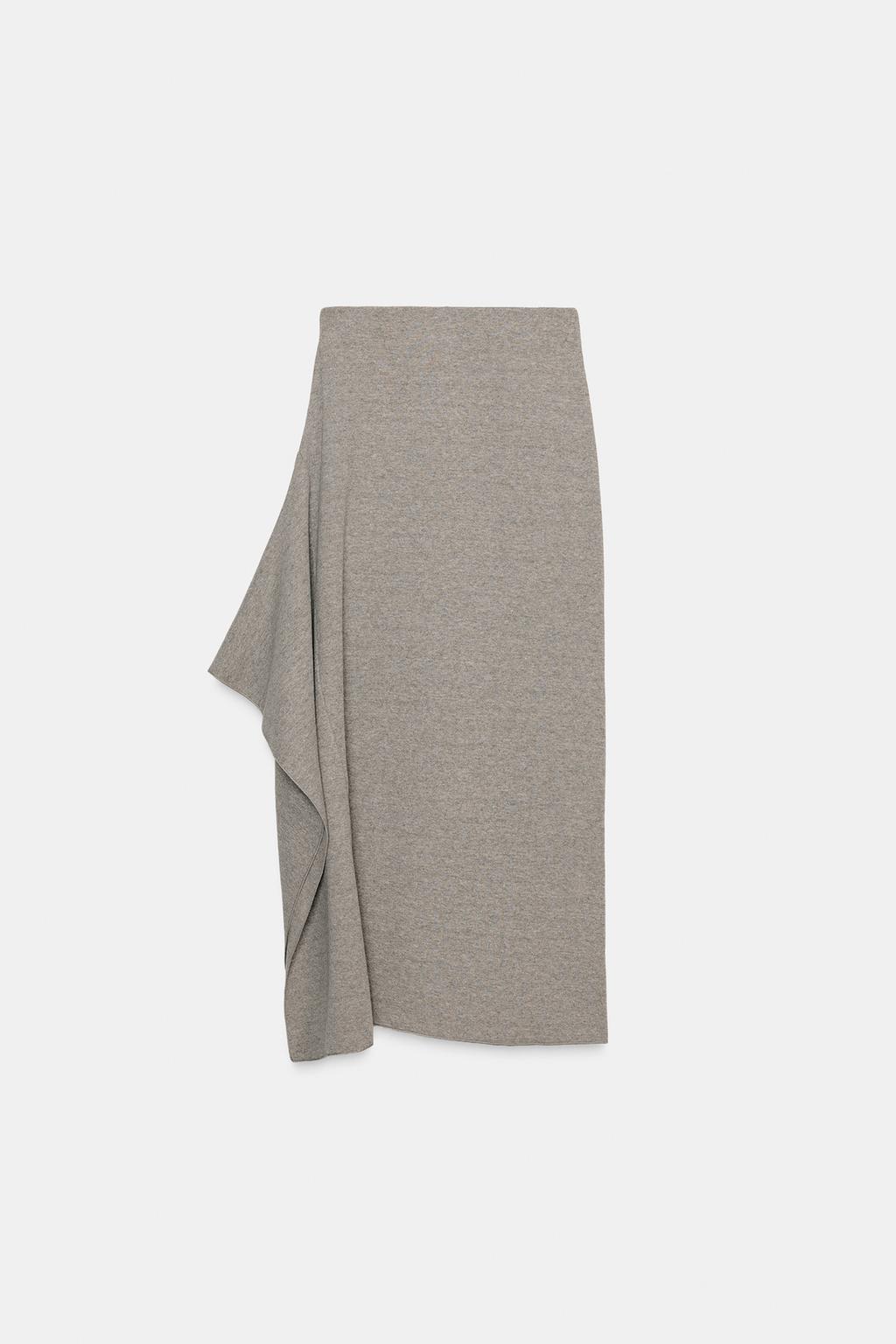 ENSEMBLE TOP DOUBLE MANCHES LONGUES | JUPE MI-LONGUE ASYMÉTRIQUE