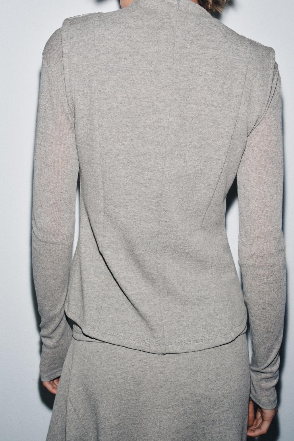 ENSEMBLE TOP DOUBLE MANCHES LONGUES | JUPE MI-LONGUE ASYMÉTRIQUE