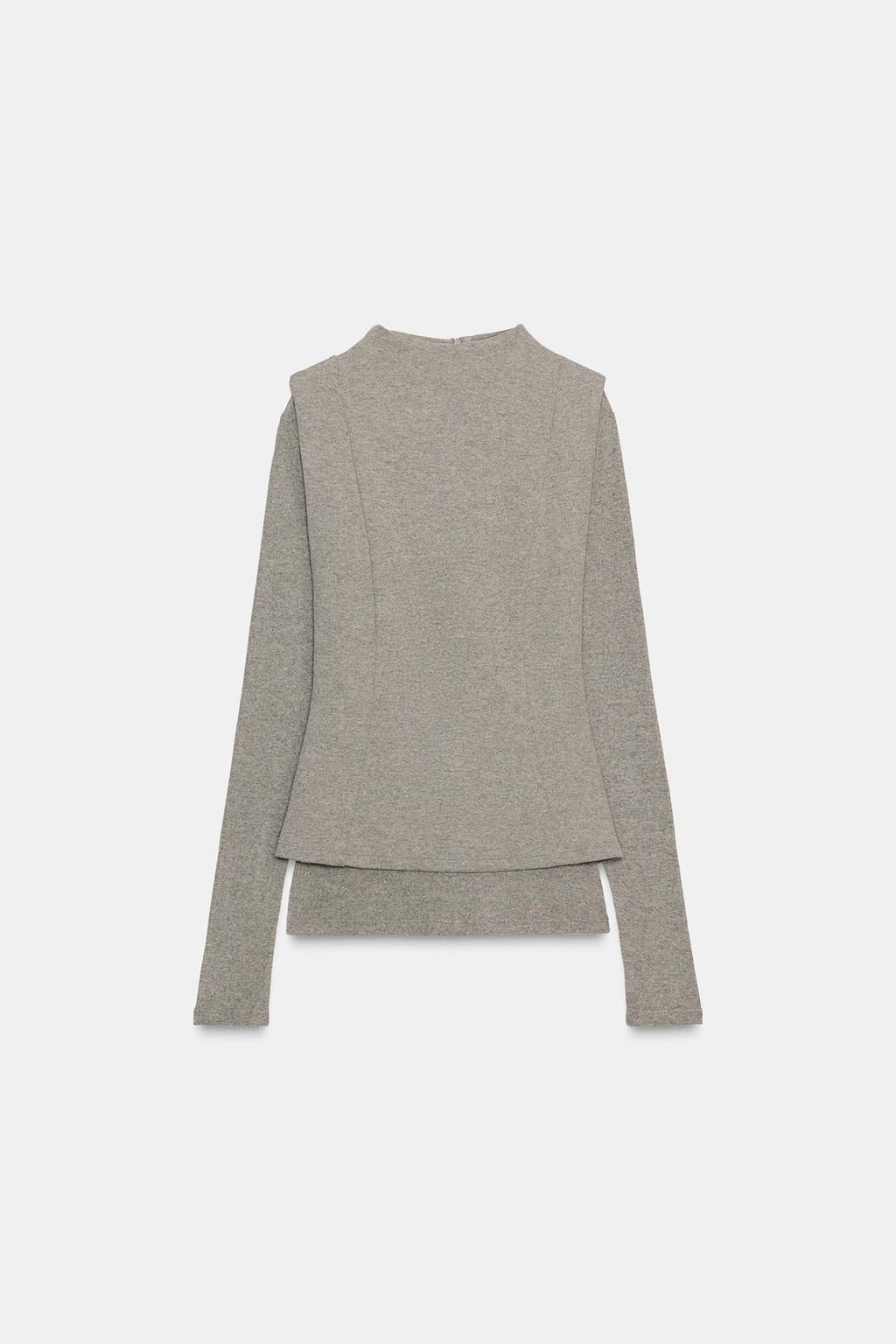 ENSEMBLE TOP DOUBLE MANCHES LONGUES | JUPE MI-LONGUE ASYMÉTRIQUE