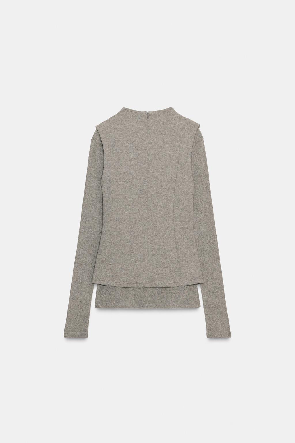 ENSEMBLE TOP DOUBLE MANCHES LONGUES | JUPE MI-LONGUE ASYMÉTRIQUE