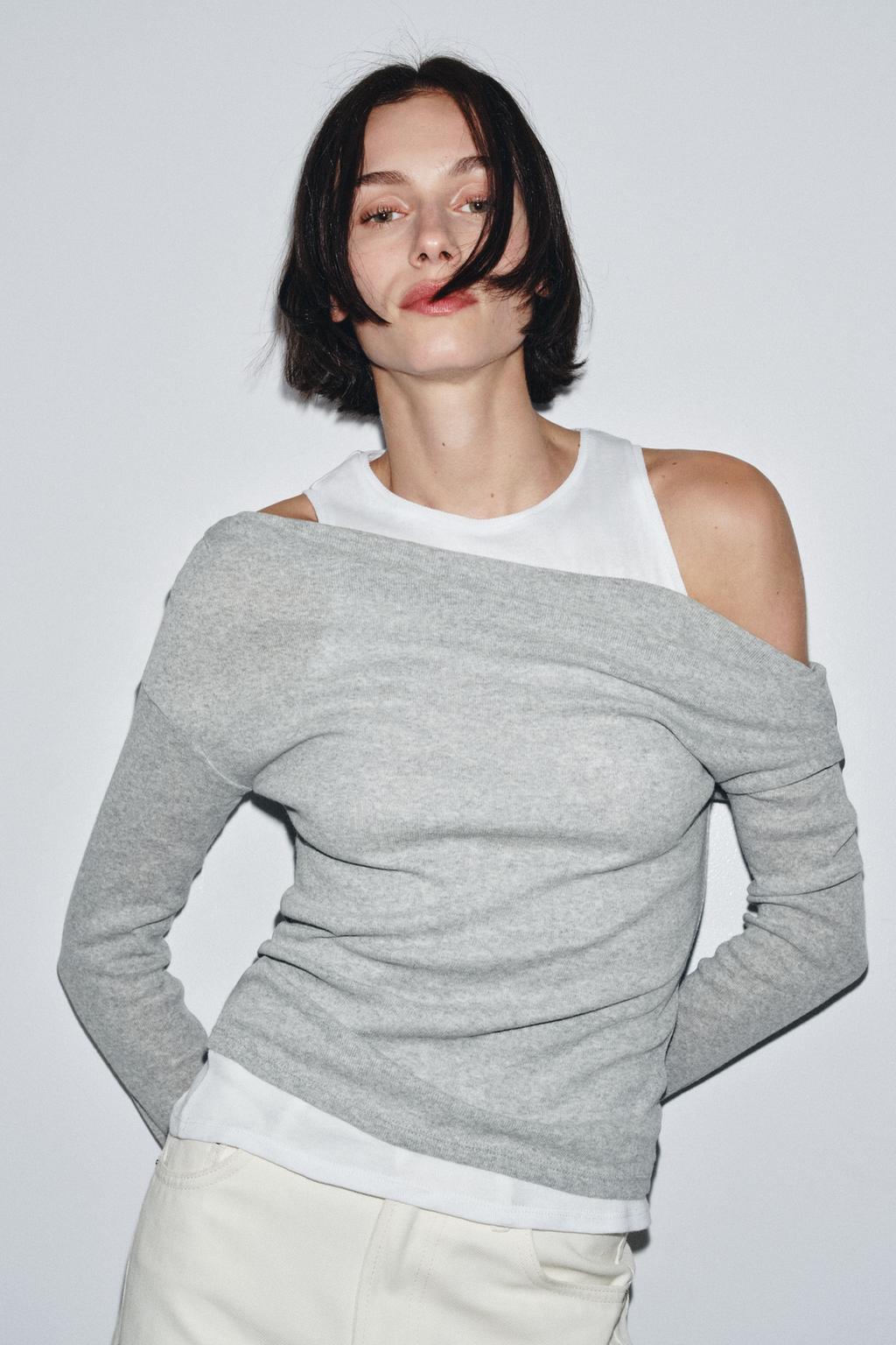 T-SHIRT ASYMÉTRIQUE EFFET DOUBLE