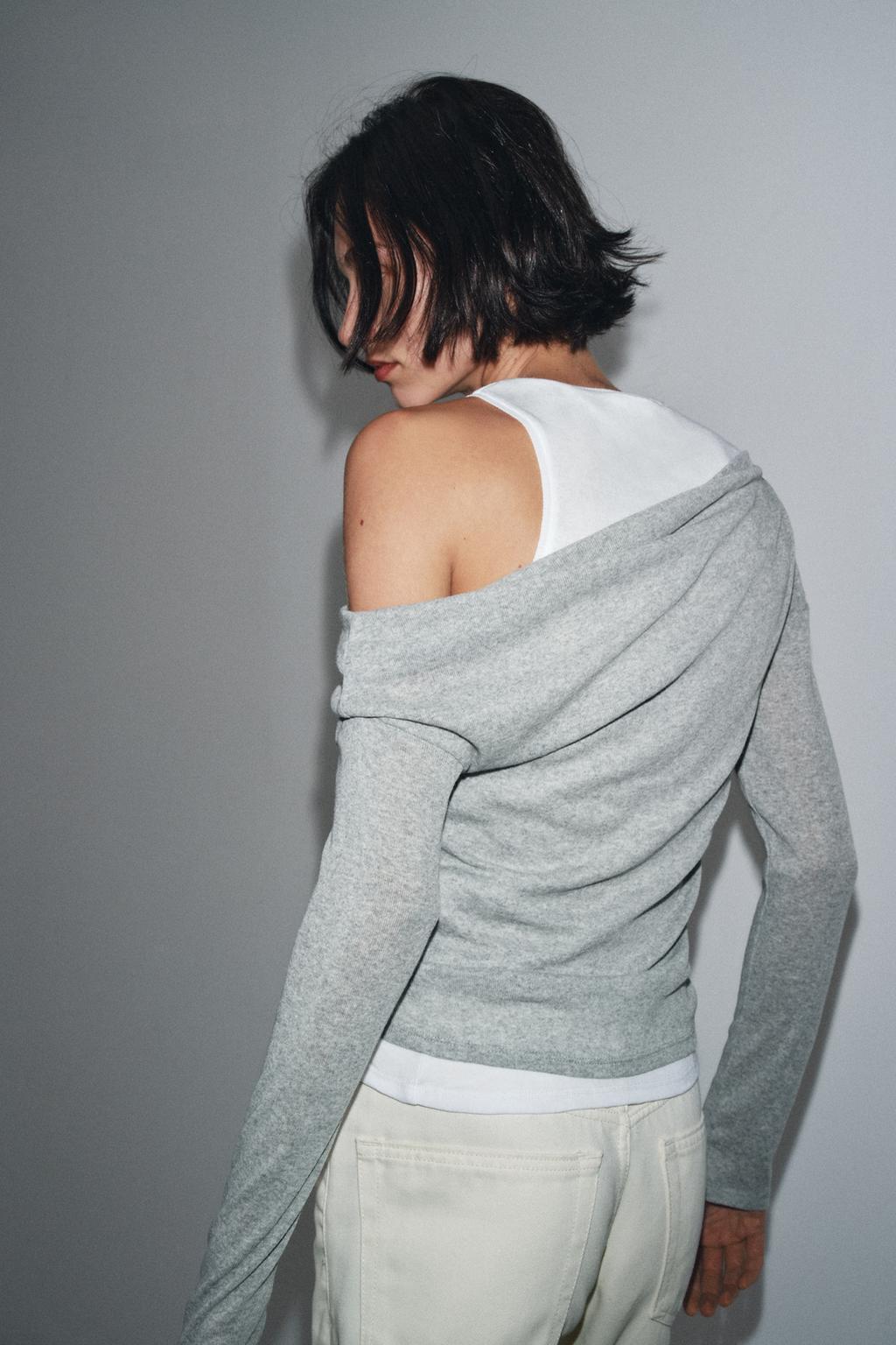 T-SHIRT ASYMÉTRIQUE EFFET DOUBLE