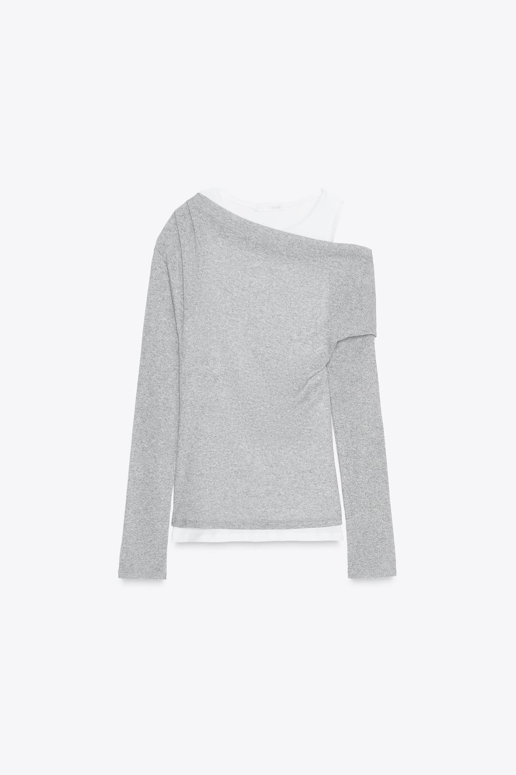 T-SHIRT ASYMÉTRIQUE EFFET DOUBLE