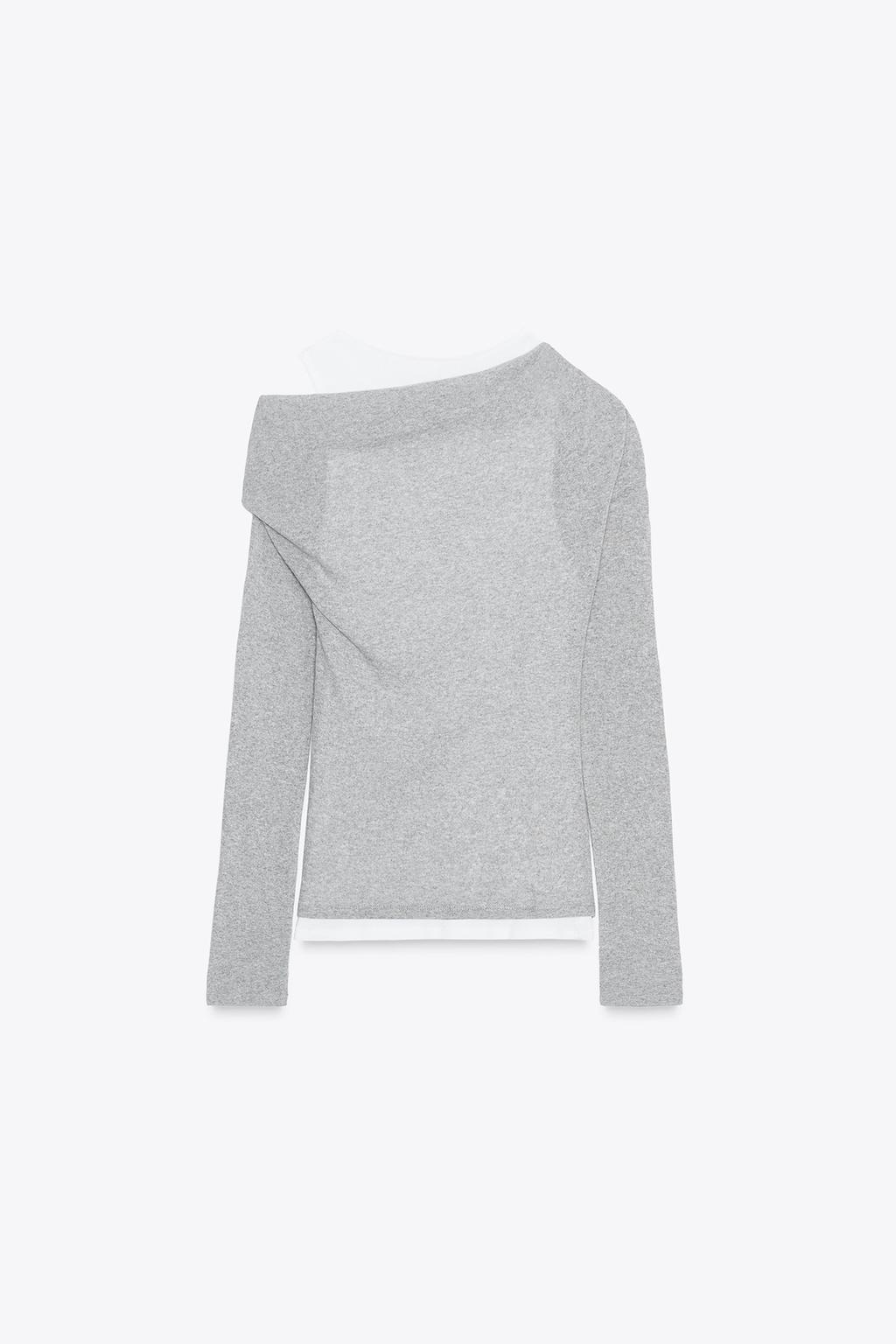 T-SHIRT ASYMÉTRIQUE EFFET DOUBLE