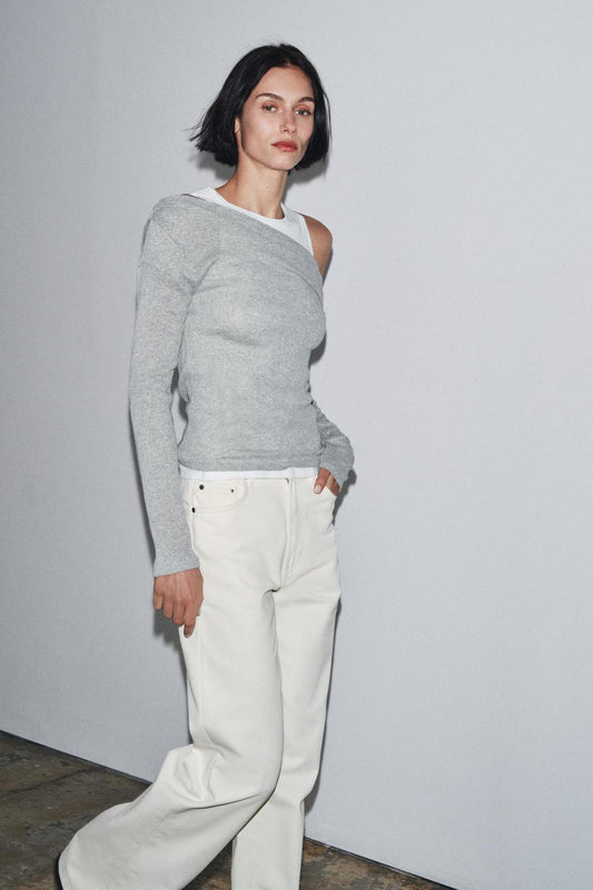 T-SHIRT ASYMÉTRIQUE EFFET DOUBLE
