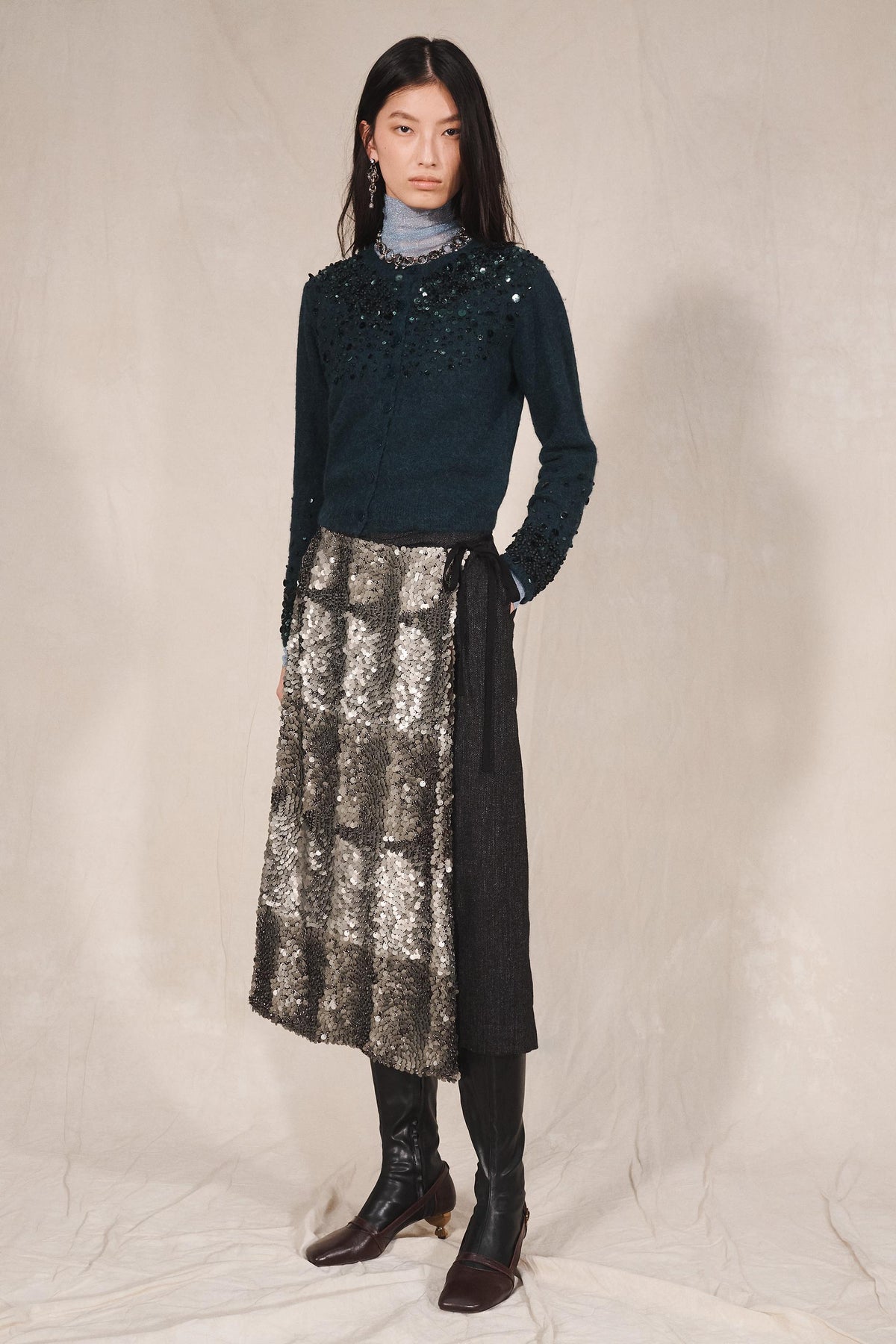 LIMITED EDITION MIXED SEQUIN PAREO SKIRT