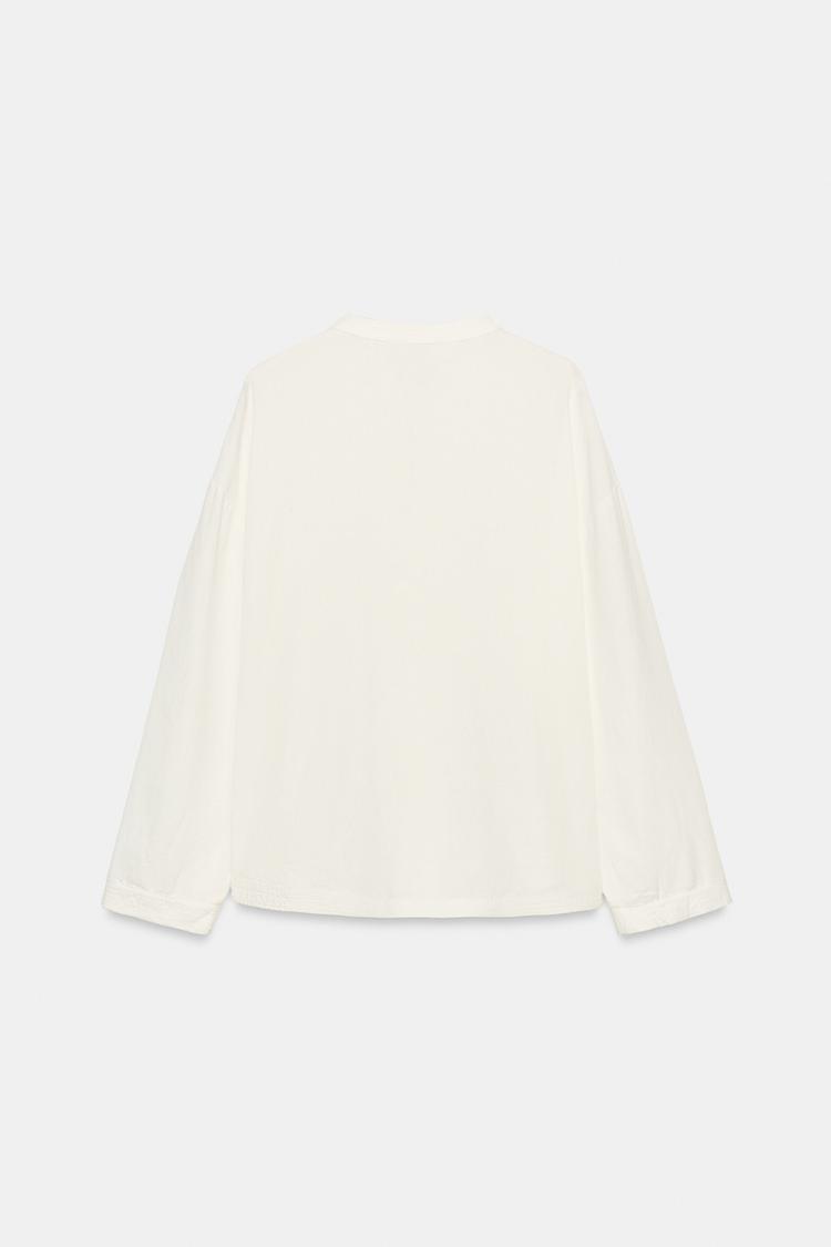 CHEMISE OVERSIZE EN LIN À ALAMARES