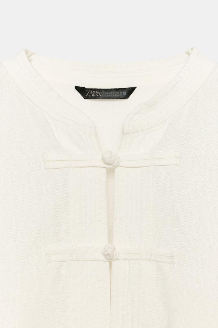 CHEMISE OVERSIZE EN LIN À ALAMARES