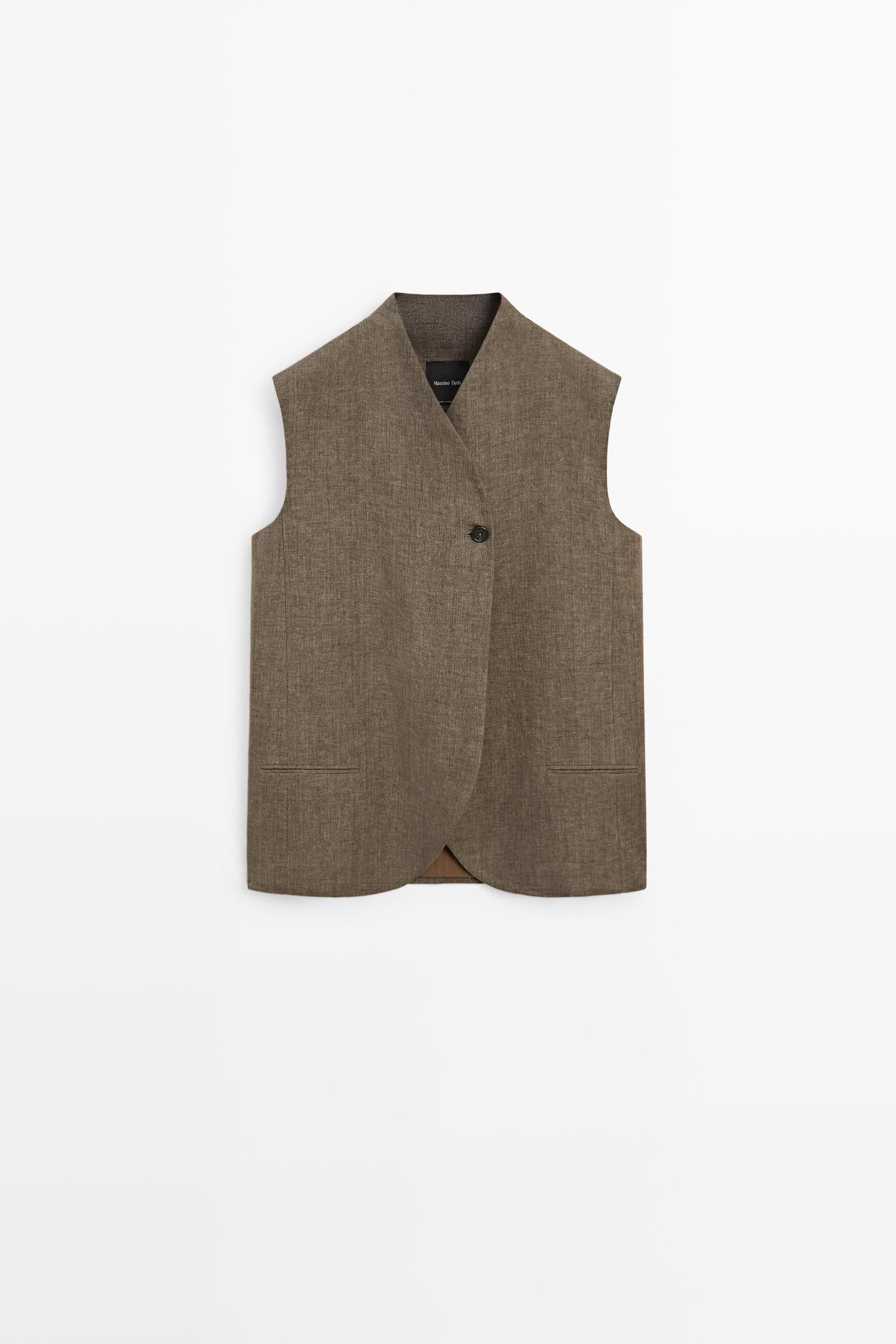 ENSEMBLE GILET | BERMUDA FLUIDE EN LIN MÉLANGÉ