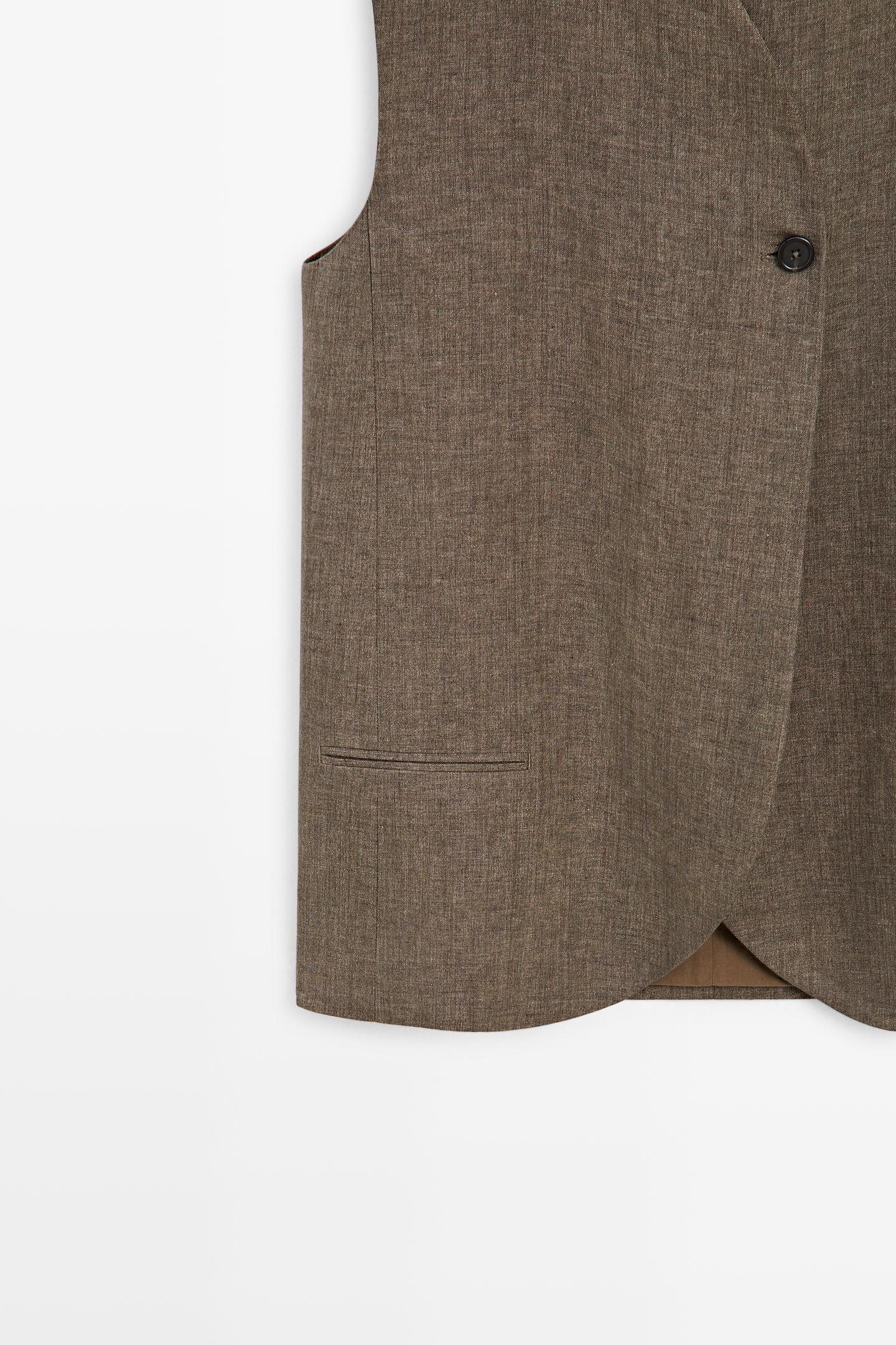 ENSEMBLE GILET | BERMUDA FLUIDE EN LIN MÉLANGÉ