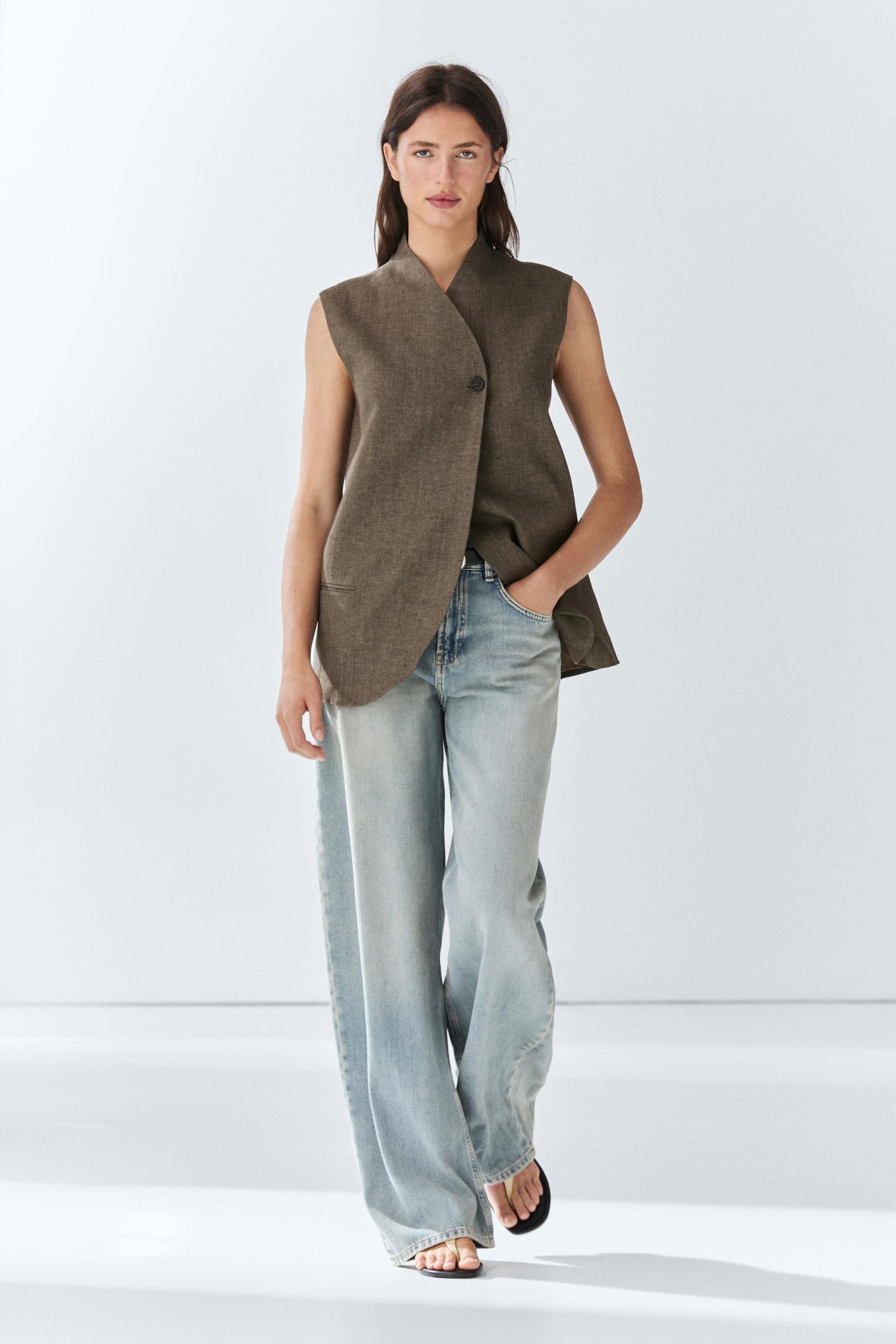 ENSEMBLE GILET | BERMUDA FLUIDE EN LIN MÉLANGÉ