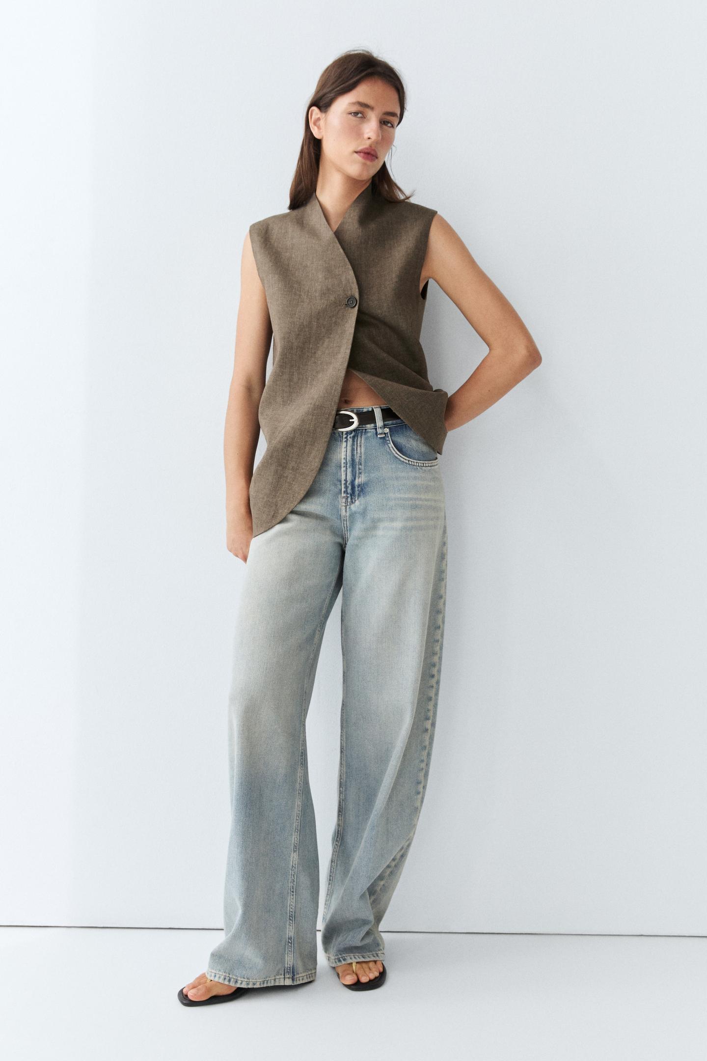ENSEMBLE GILET | BERMUDA FLUIDE EN LIN MÉLANGÉ