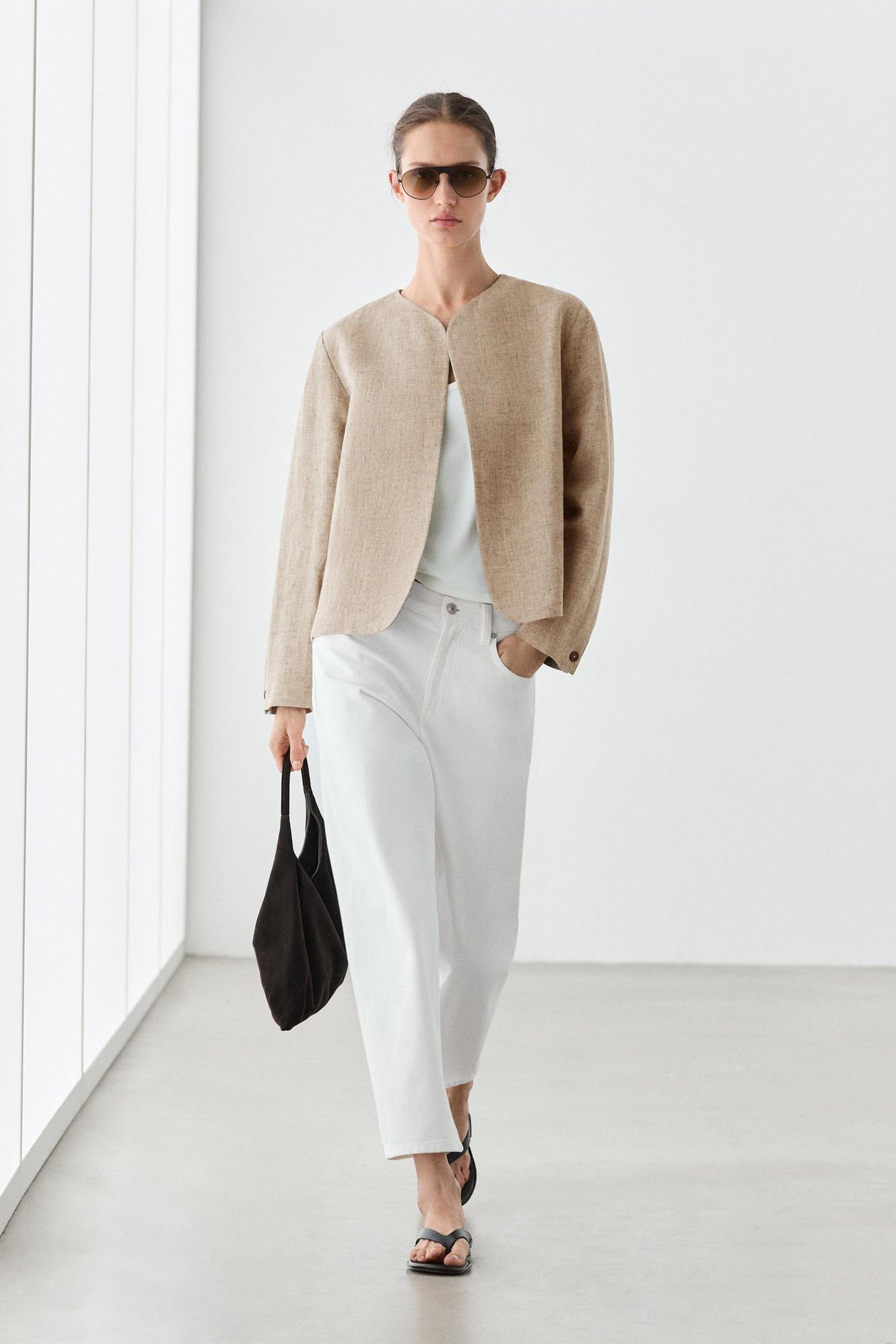 SANDALE PLATE CUIR