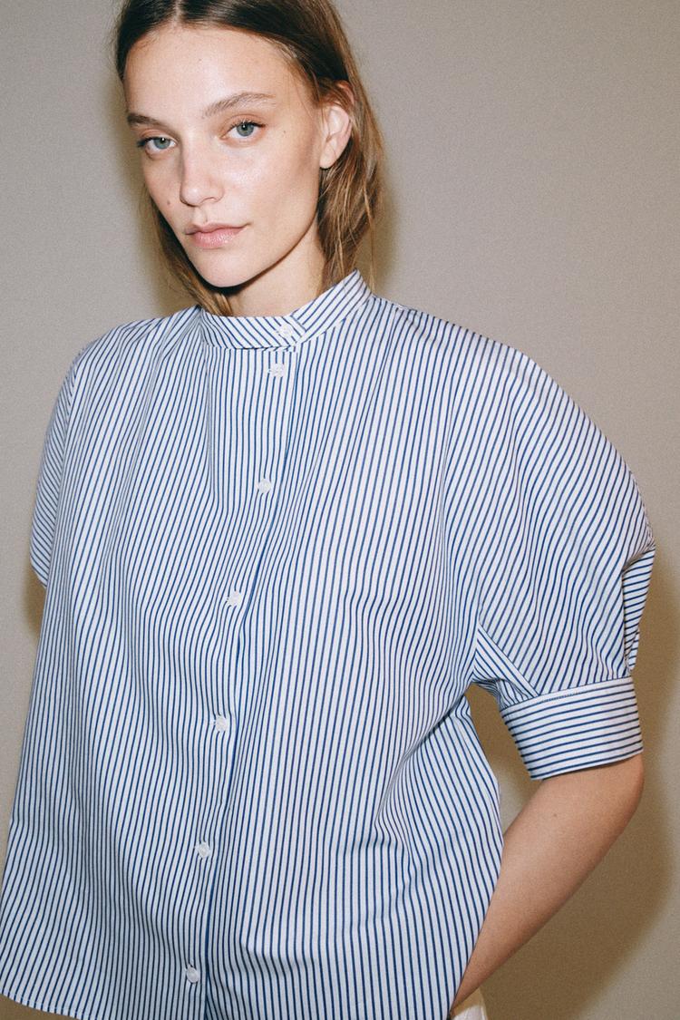 CHEMISE EN POPELINE À BOUTONS ZW COLLECTION