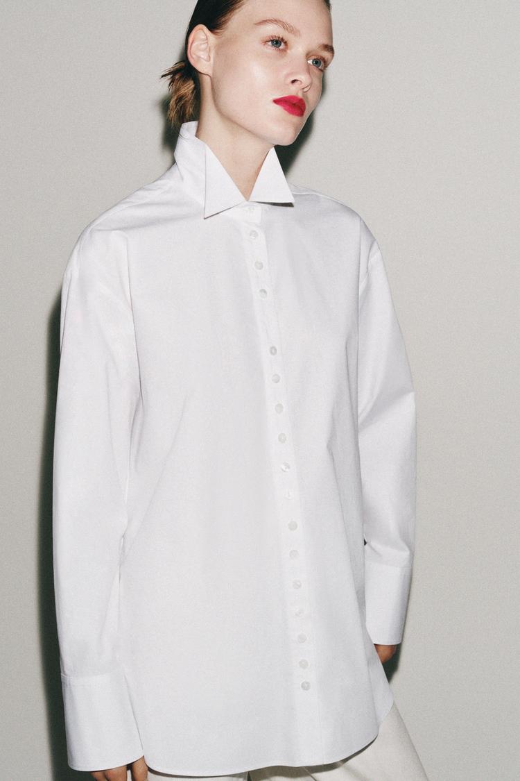 CHEMISE EN POPELINE BOUTONS ZW COLLECTION