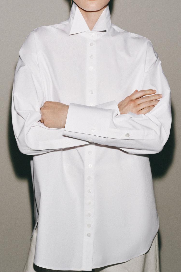 CHEMISE EN POPELINE BOUTONS ZW COLLECTION