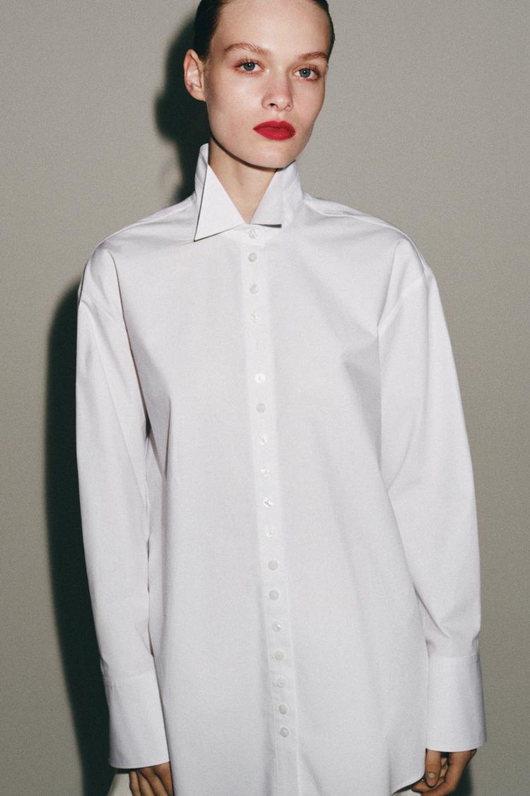 CHEMISE EN POPELINE BOUTONS ZW COLLECTION