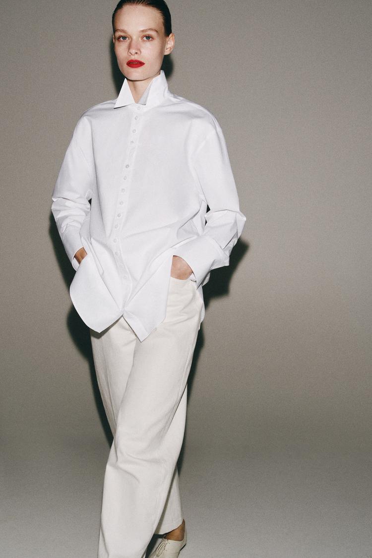 CHEMISE EN POPELINE BOUTONS ZW COLLECTION