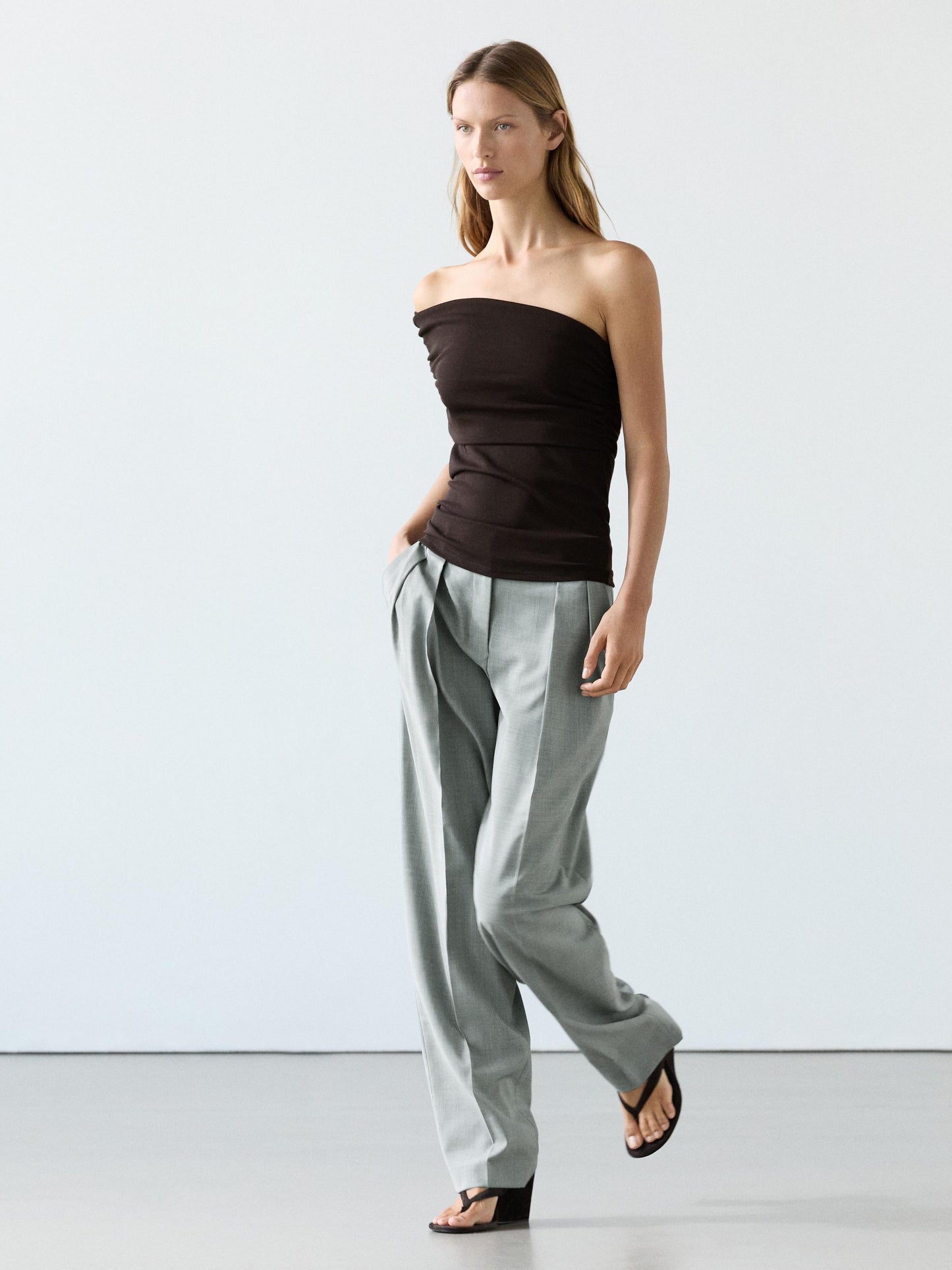 PANTALON FLUIDE À PINCES