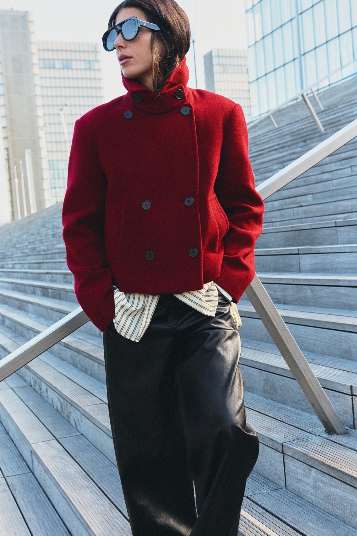 PANTALON BARREL MATIÈRE SYNTHÉTIQUE