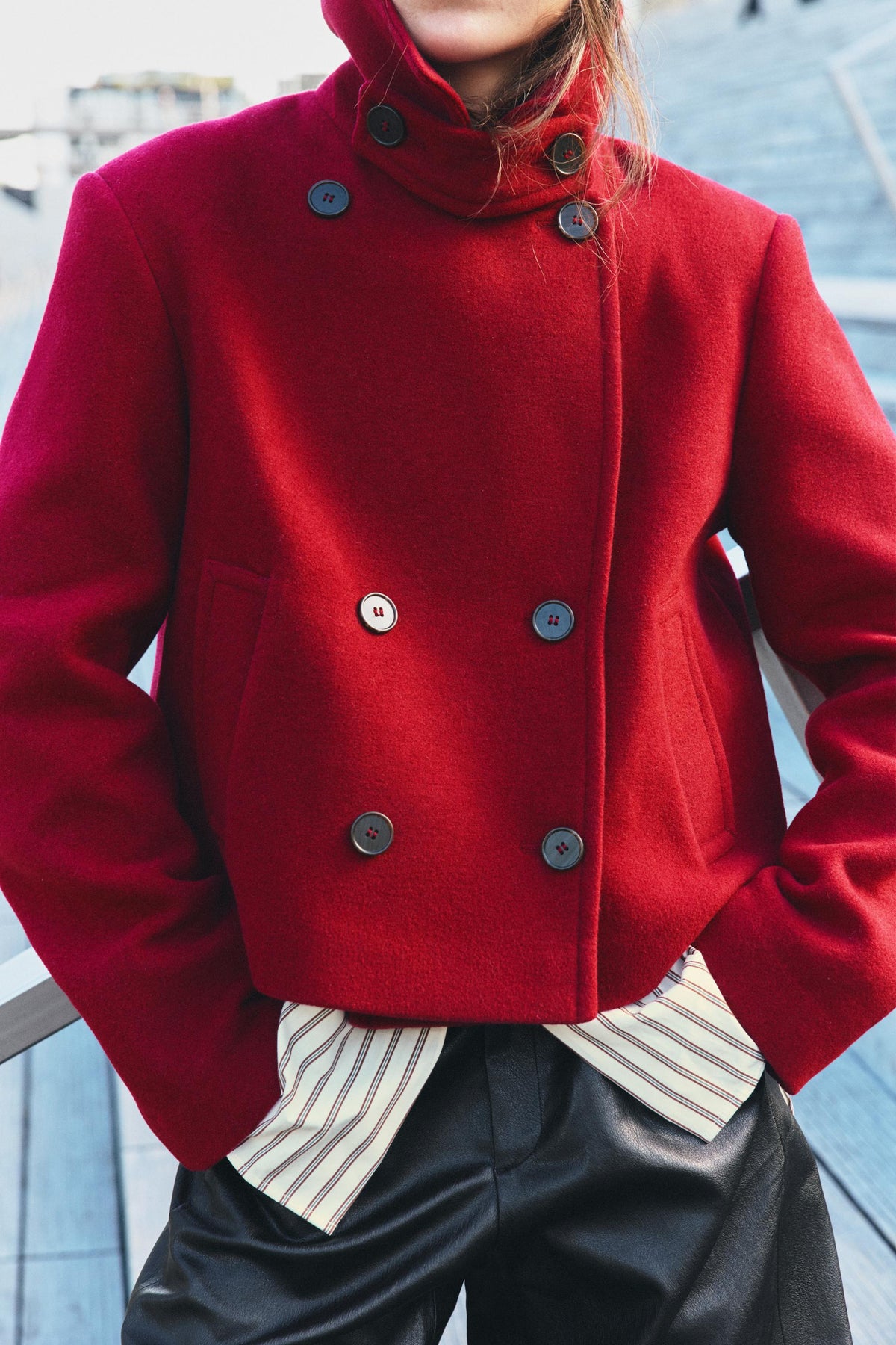 PANTALON BARREL MATIÈRE SYNTHÉTIQUE