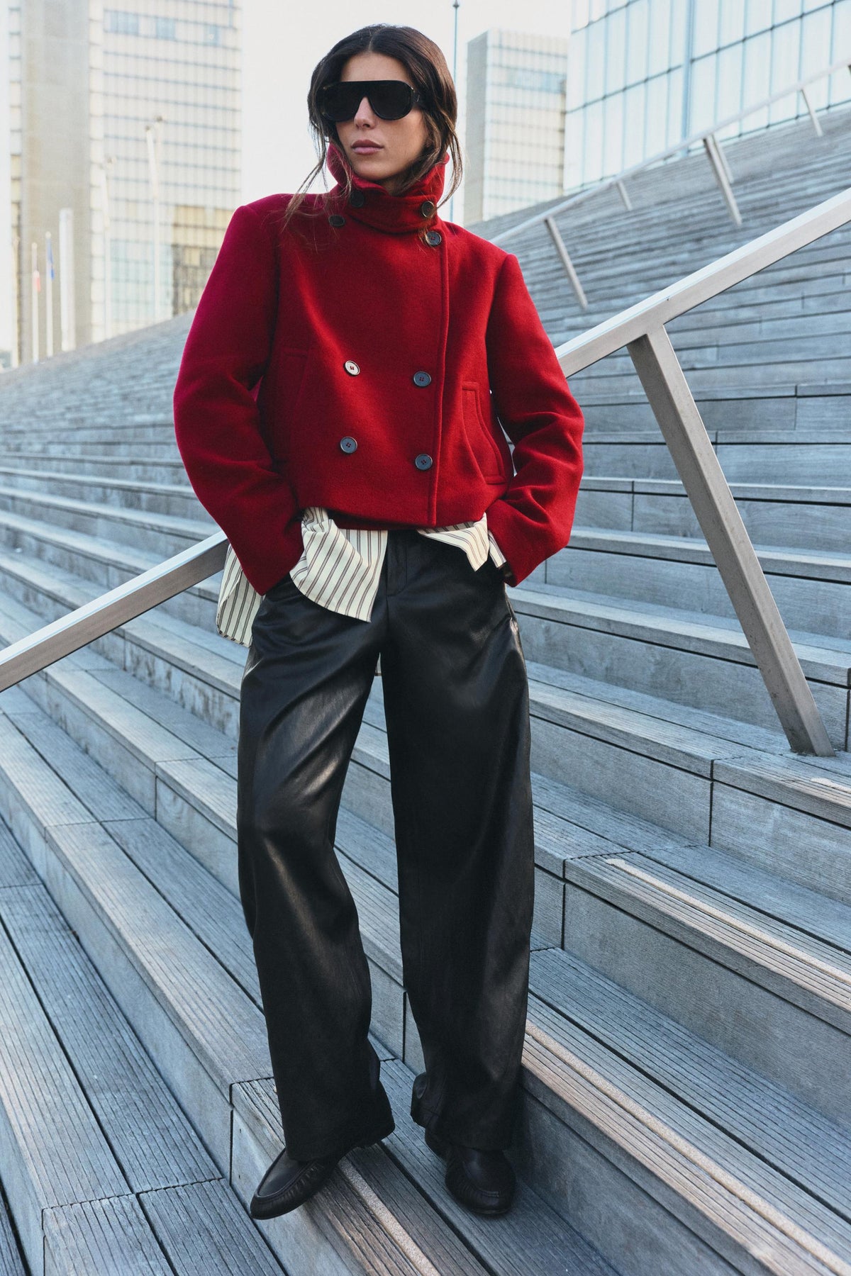PANTALON BARREL MATIÈRE SYNTHÉTIQUE