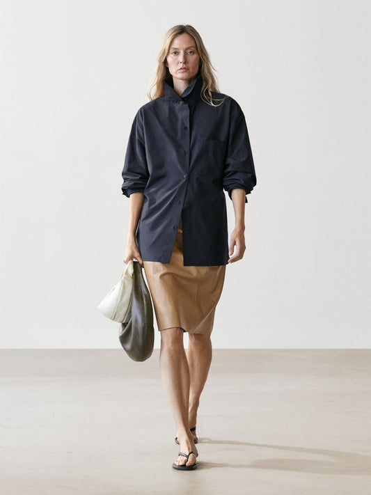 SURCHEMISE À POCHE EN COTON MÉLANGÉ