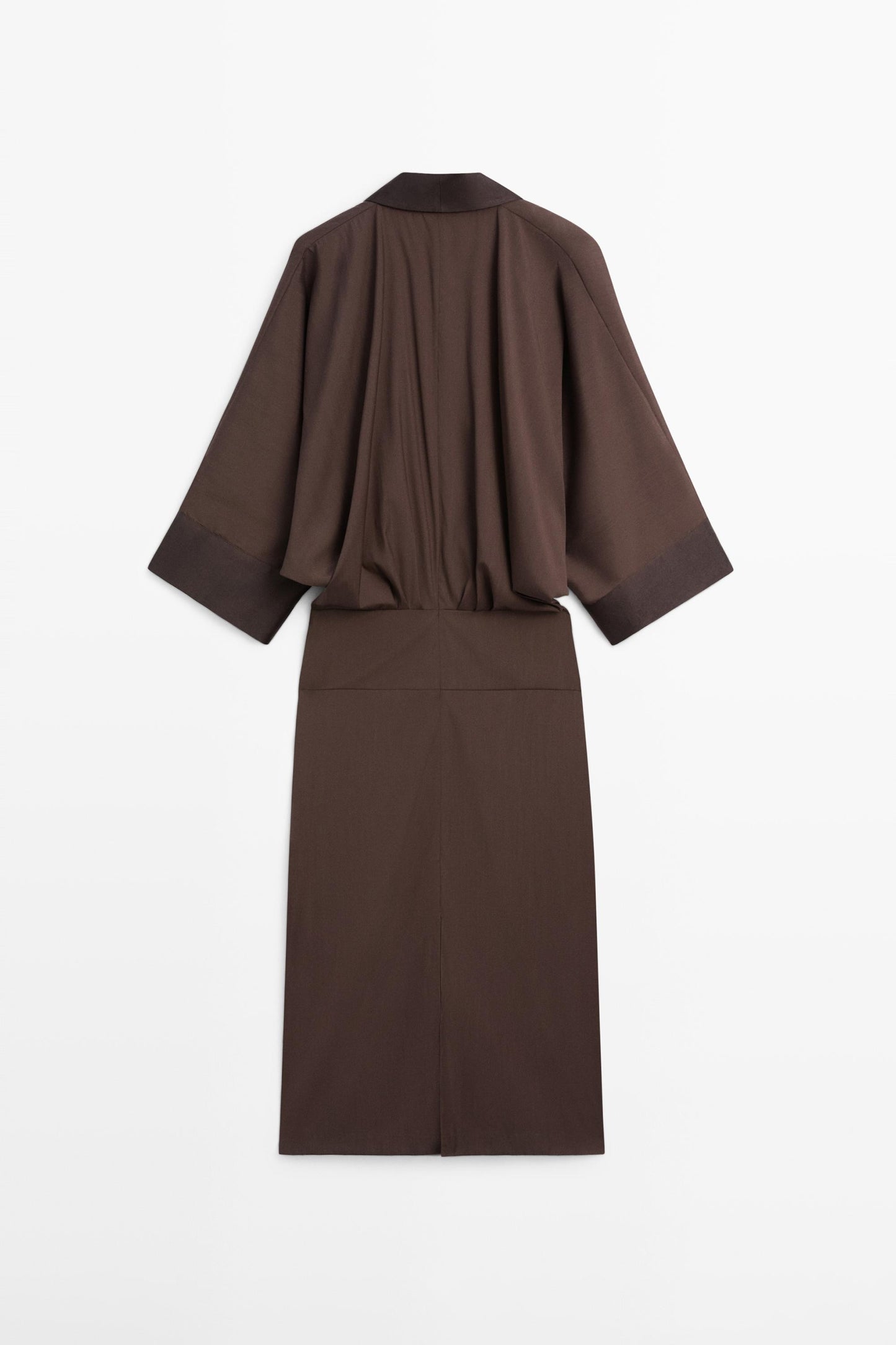 ROBE À MANCHES LONGUES FRONCÉE