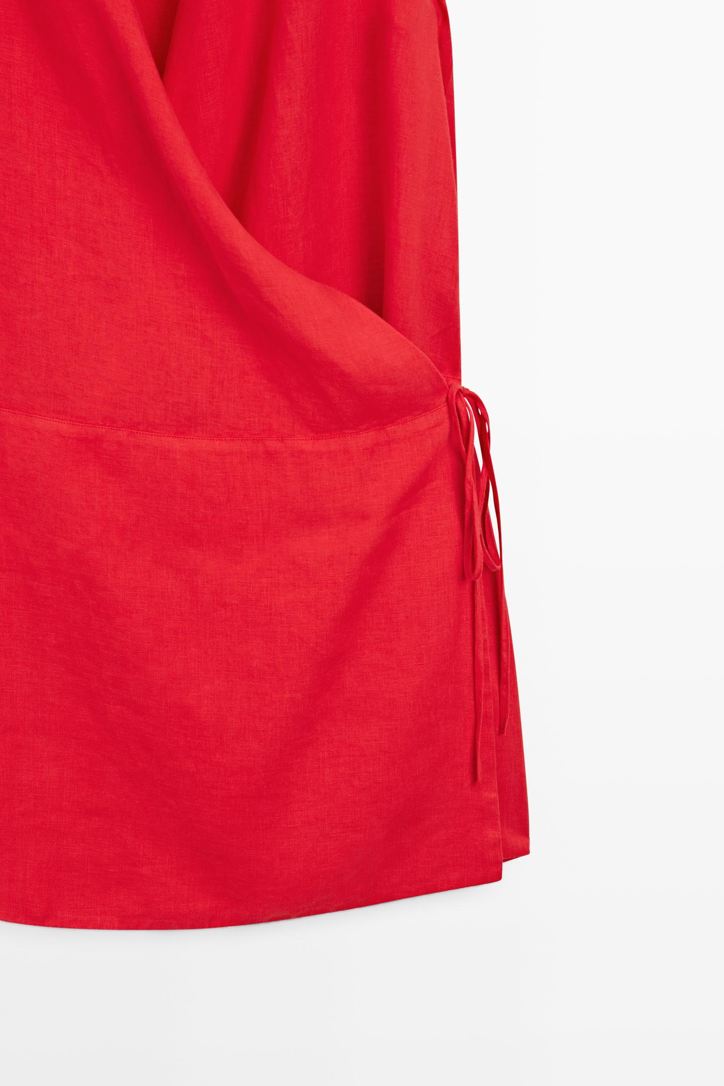 ROBE COURTE CACHE-CŒUR 100 % LIN
