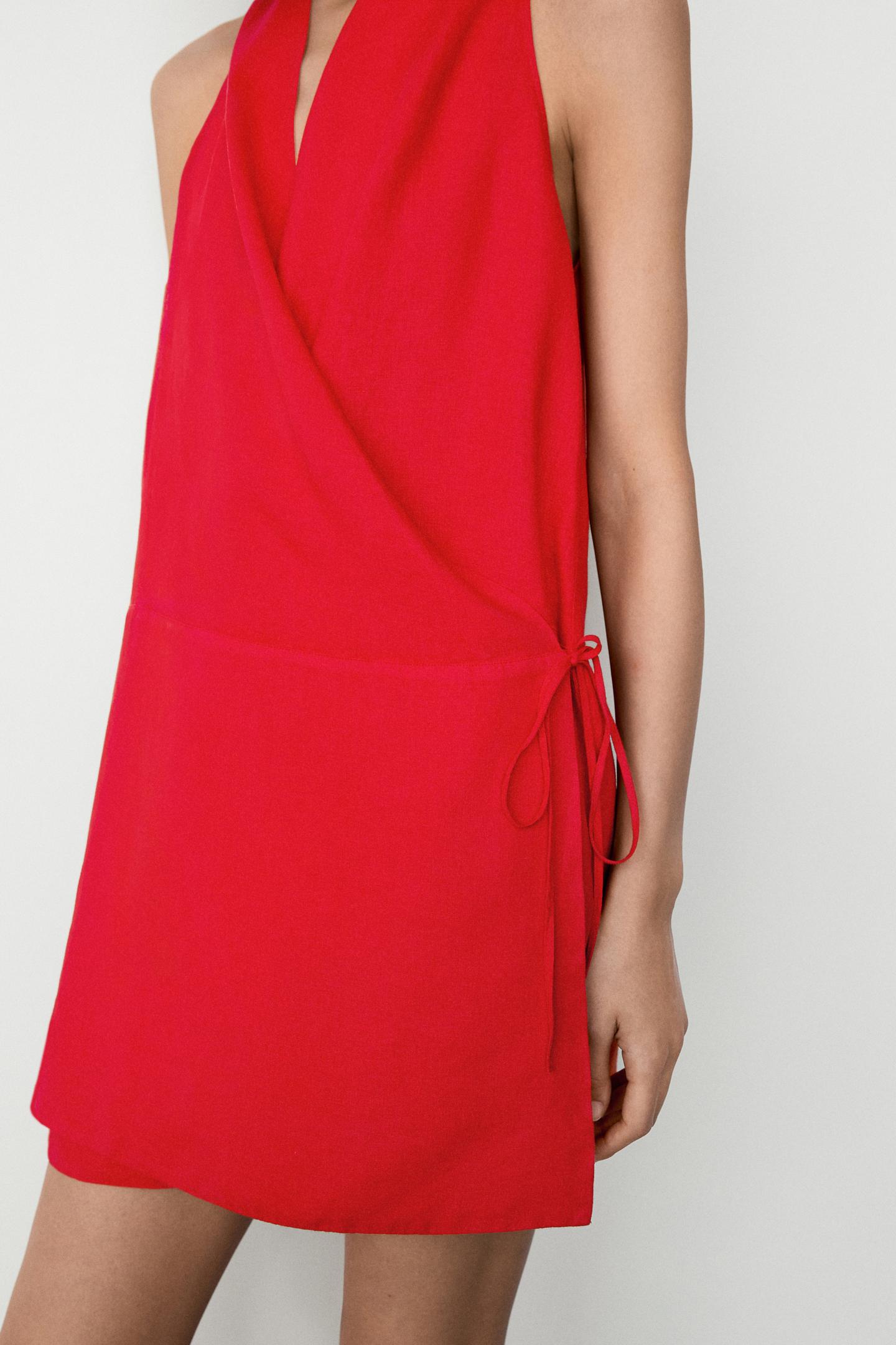 ROBE COURTE CACHE-CŒUR 100 % LIN