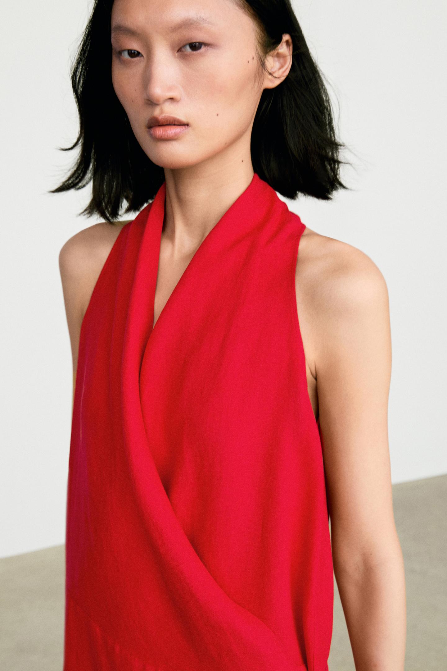 ROBE COURTE CACHE-CŒUR 100 % LIN