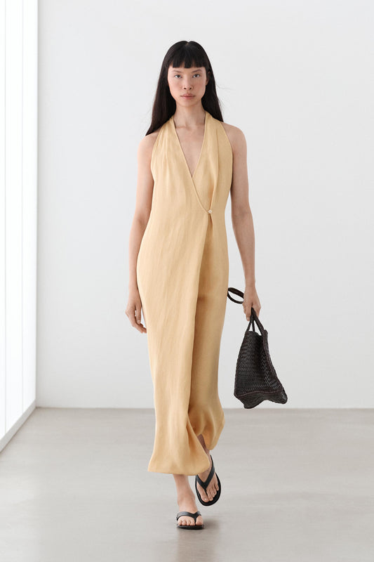 ROBE MIDI À BOUTON