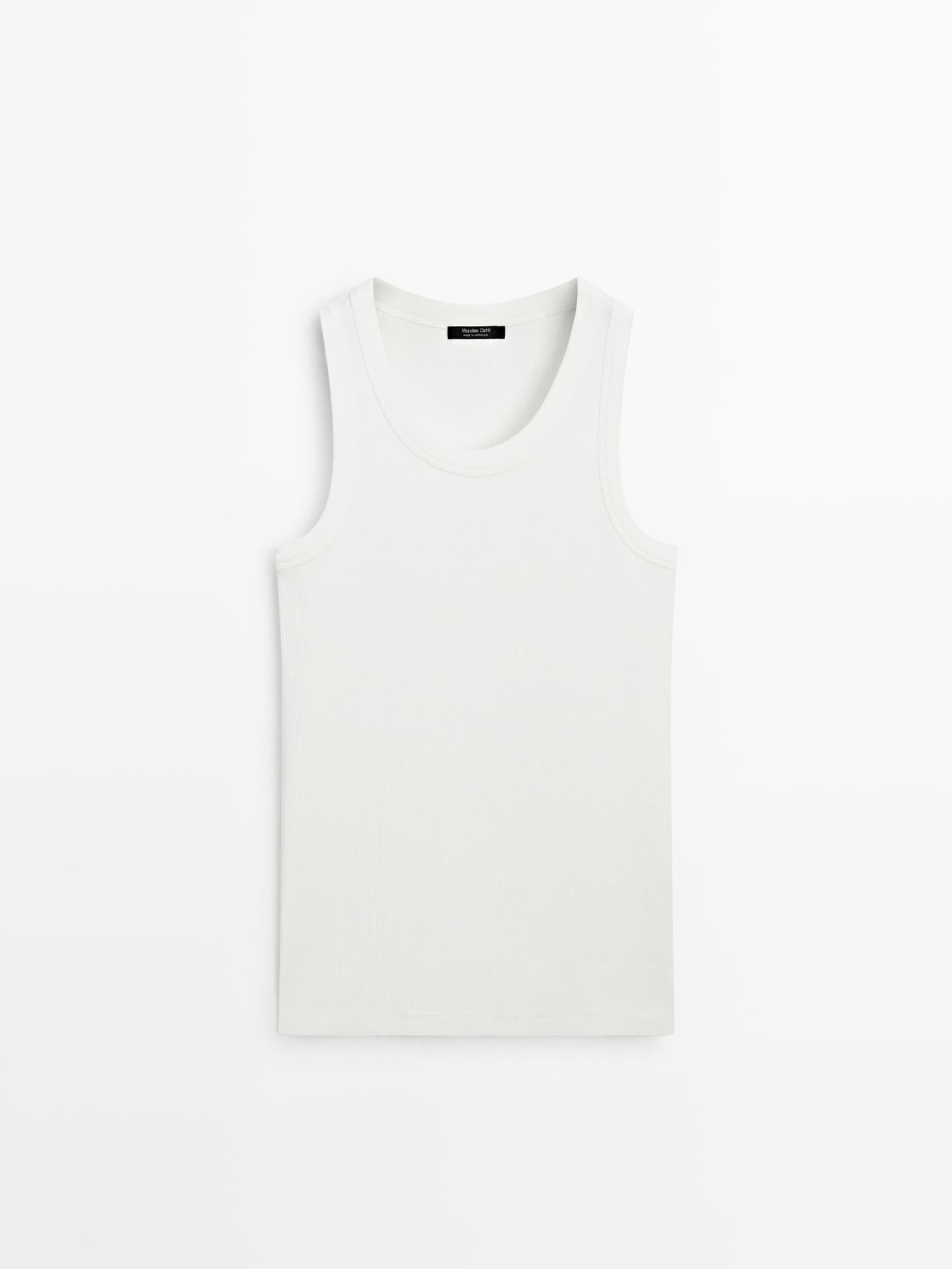 T-SHIRT ENCOLURE AMÉRICAINE EN COTON MÉLANGÉ