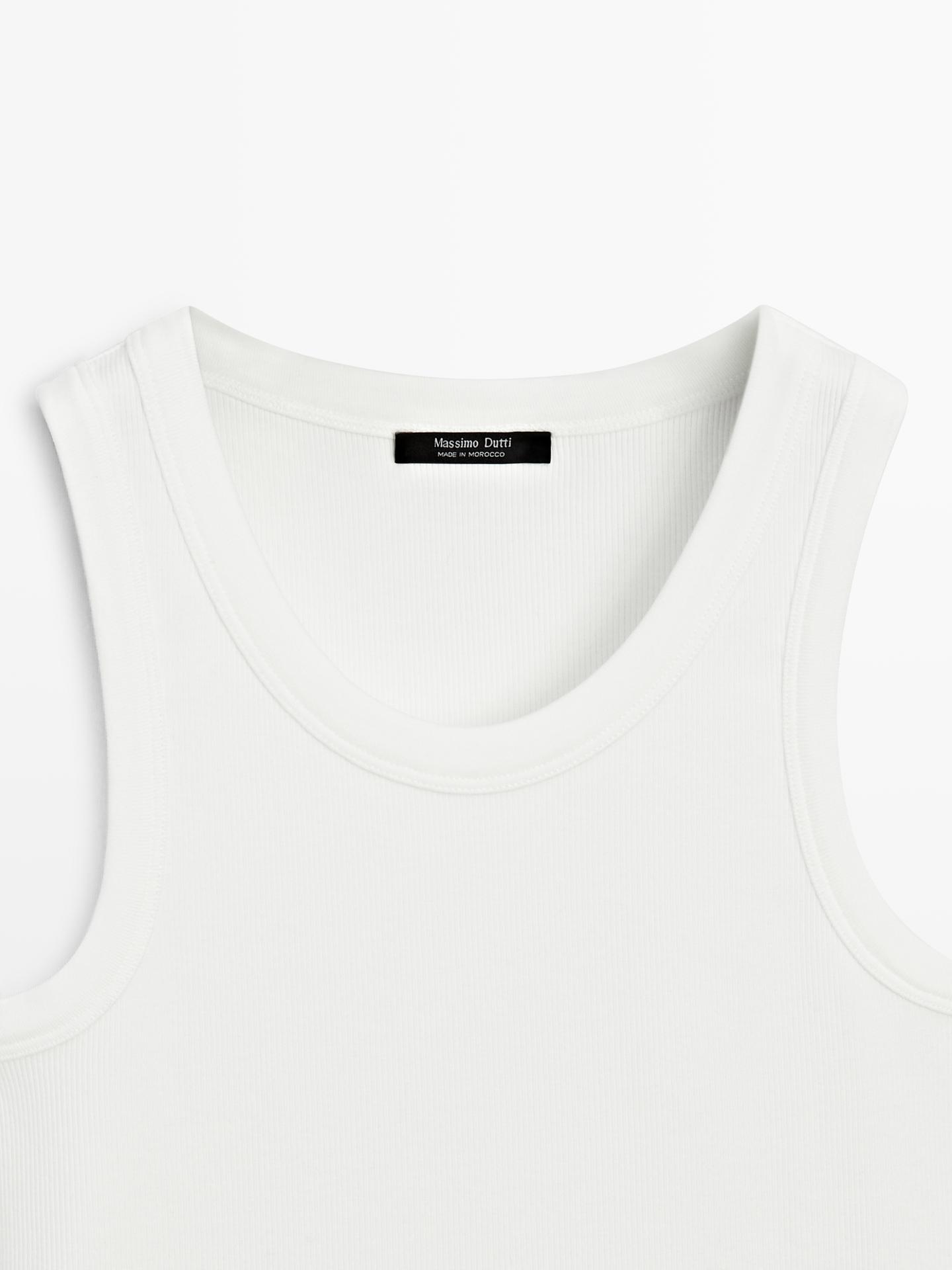 T-SHIRT ENCOLURE AMÉRICAINE EN COTON MÉLANGÉ