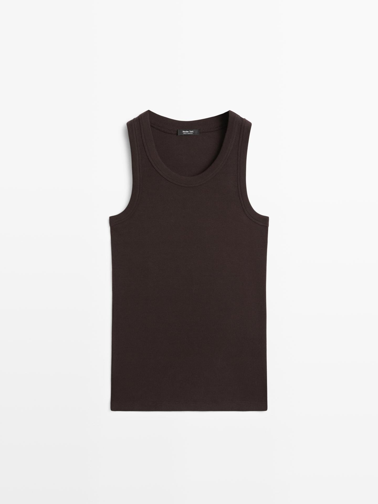 T-SHIRT ENCOLURE AMÉRICAINE EN COTON MÉLANGÉ