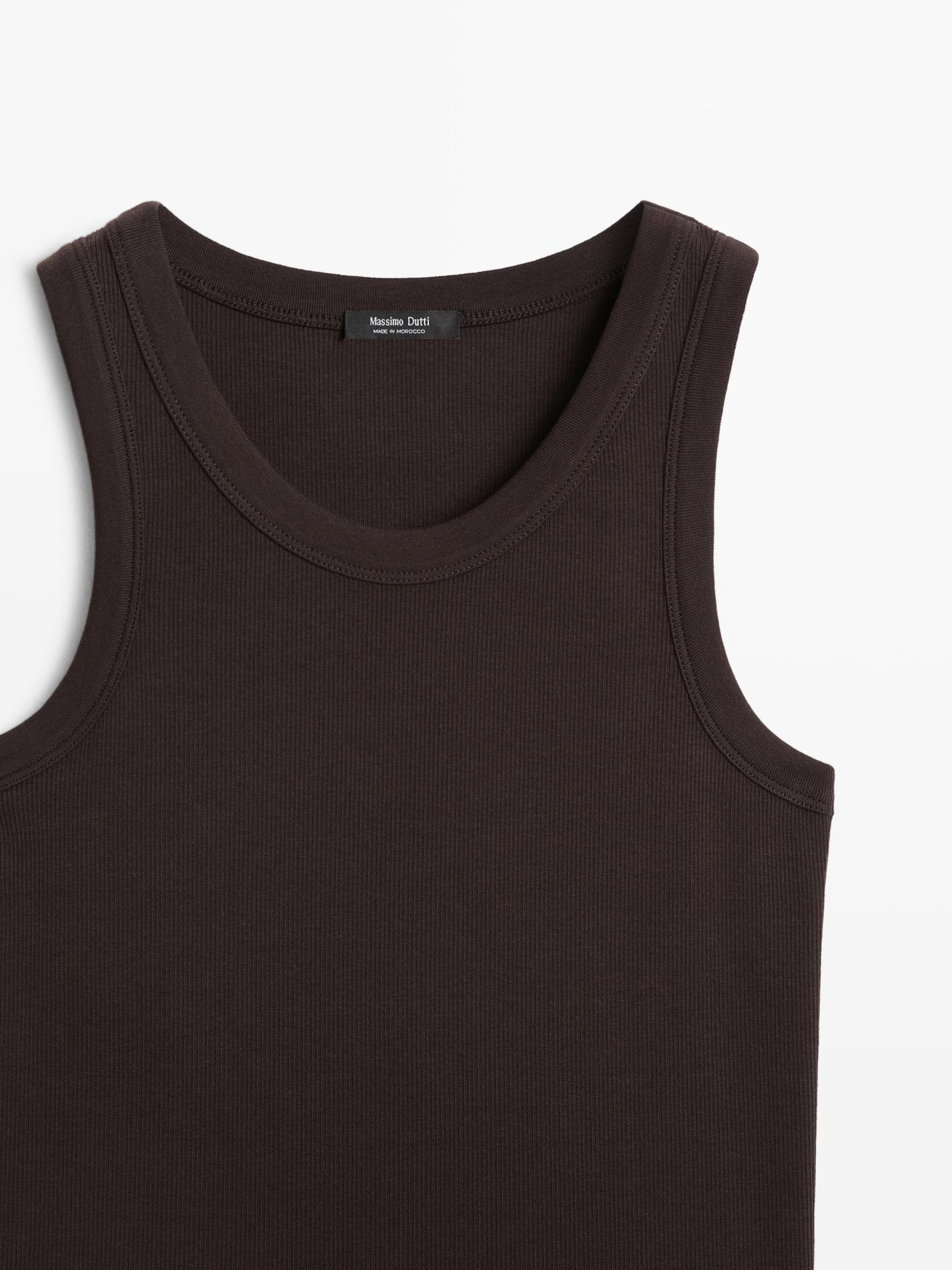 T-SHIRT ENCOLURE AMÉRICAINE EN COTON MÉLANGÉ