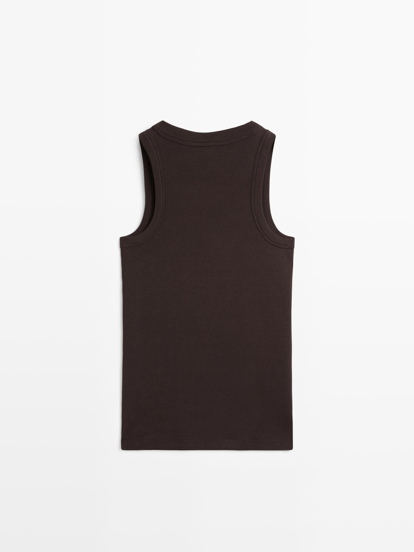 T-SHIRT ENCOLURE AMÉRICAINE EN COTON MÉLANGÉ