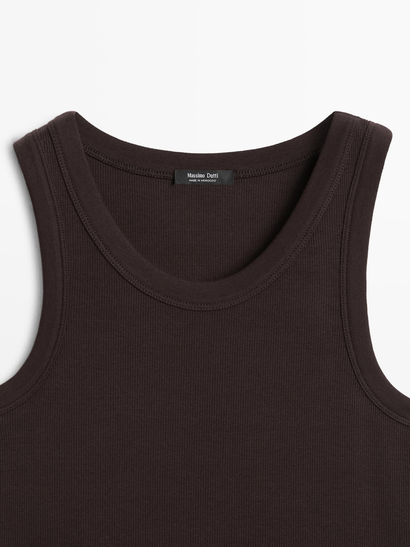 T-SHIRT ENCOLURE AMÉRICAINE EN COTON MÉLANGÉ