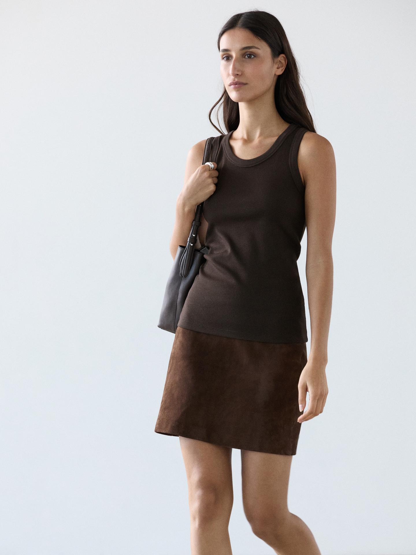 T-SHIRT ENCOLURE AMÉRICAINE EN COTON MÉLANGÉ